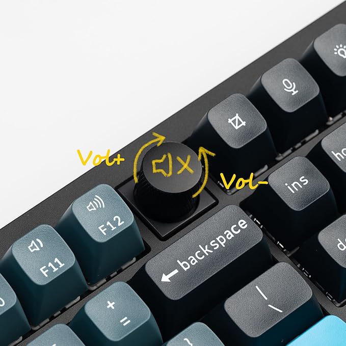 Keychron Q6 Pro Full Aluminum QMK/VIA Programmable Knob Bluetooth Custom Mechanical Keyboard, Full-Size KSA Double-Shot PBT Keycap Hot-Swappable K Pro Silent Red Switch for Mac Windows Linux - Black