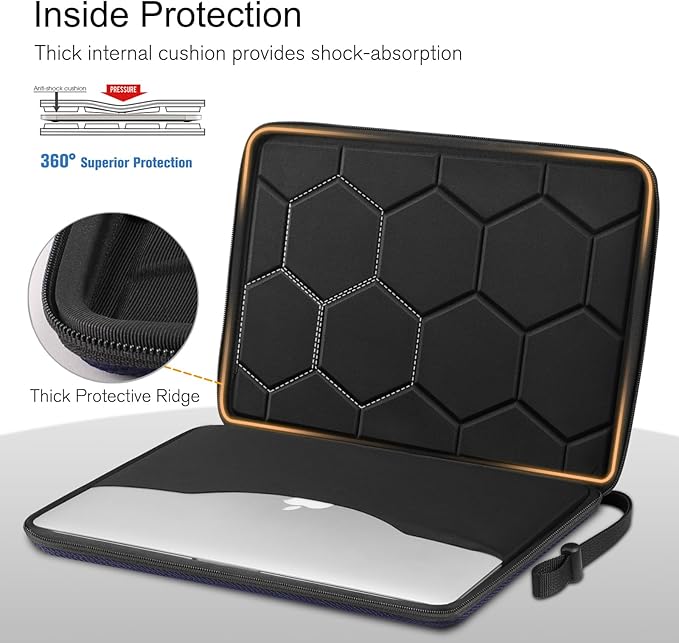 FINPAC Hard Laptop Sleeve Case for MacBook Neo A18 Pro, 13 inch MacBook Air 2026 M5/M4/M3/M2/M1, 14 inch MacBook Pro 2026 M5/M4/M3/M2 Pro/Max, Waterproof Case for Dell, Surface Laptop, Acer, Deep Blue