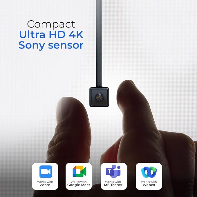 iContact Camera ProHello 4K HD Webcam with Eye Contact, Windows Hello Facial Recognition, Noise Cancelling Mics, USB Plug & Play for Mac, PC & Linux, Works with Zoom, Teams, Meet, Video Calls