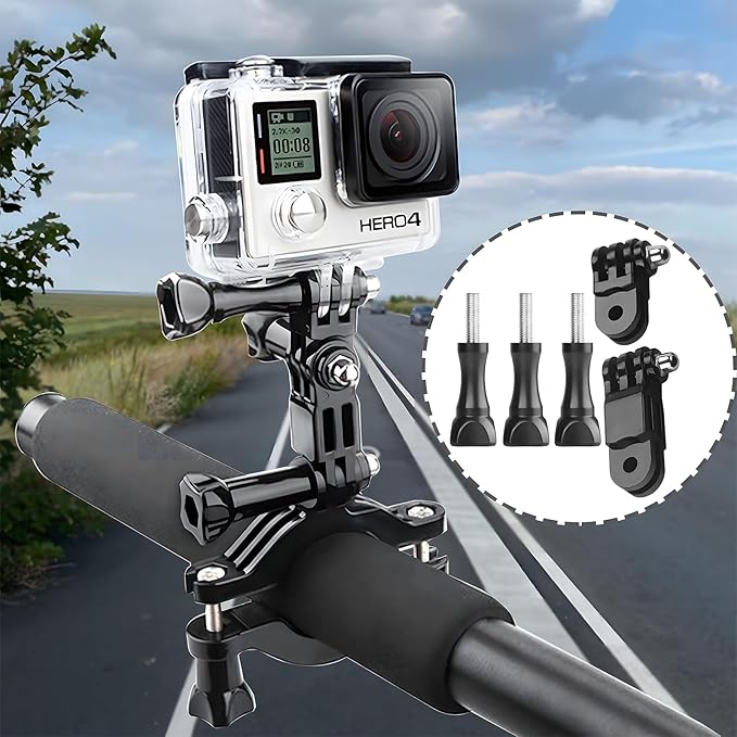 3-Way Adjustable Extension Pivot Arm Adapter Kit for GoPro Hero 11, 10, 9, 8, 7, 6, 5, 4, 3+, Insta360 and DJI OSMO, Same Direction and Vertical Direction, Long Thumb Screws
