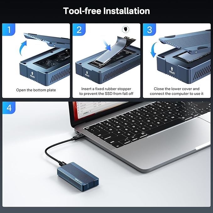 ACASIS 40Gbps M.2 NVMe SSD Enclosure, with Cooling Fan, M.2 Enclosure Compatible with Thunderbolt 4/3,USB4/USB3.2/3.1/3.0/2.0, TBU 405 Pro for M1 M2 Pro/Max Support 2280/2260/2242/2230 (TBU405 Pro)