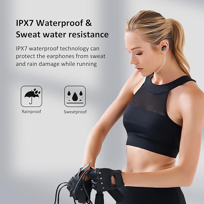 Wireless Bluetooth Earbuds,Ear Buds with HiFi Stereo Sound,Superlight-Weight Headphone 36H Long Playtime,Noise Cancelling Wireless Earphone,Bluetooth 5.4,IPX7 Waterproof,Red