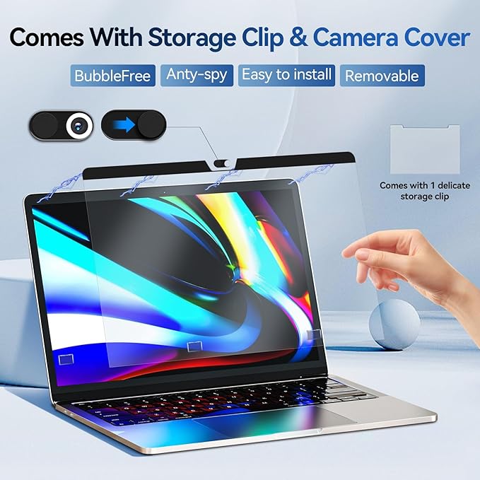 Magnetic Anti Blue Light Screen Protector for MacBook Pro 14 Inch (2021-2026,M1, M2, M3, M4, M5 Pro/Max), Removable MAC 14.2" Blue Light Filter , Bubble-Free Install, Eye Protection Glare Laptop Screen Protector