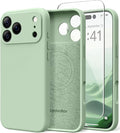 Magnetic for iPhone 17 Pro Case, Compatible with MagSafe, [Full Camera Protection][Screen Protector] Silicone Shockproof Protective Phone Case for iPhone 17 Pro 6.3", Light Cyan