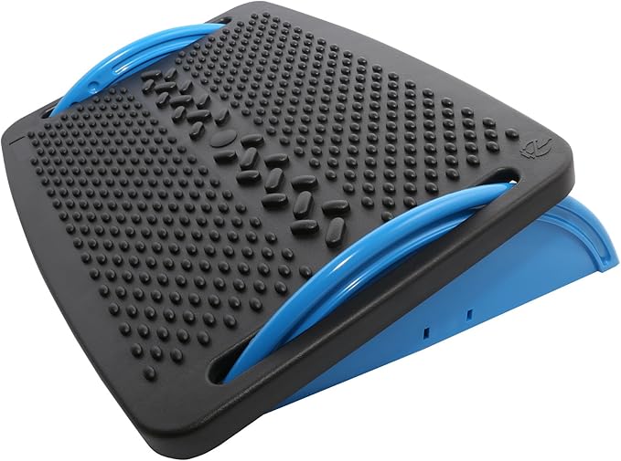 IO Crest Ergonomic Floating Tilt Foot Rest Textured Surface Reduce Muscle Strain, Black Blue