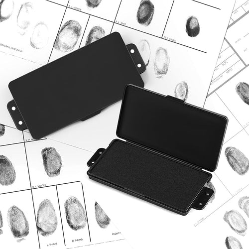 1 Pcs Fingerprint Ink Pads Rectangle Thumbprint Ink Pads Large Black Stamp for Home Office Notary Supplies Identification Notary Security ID Fingerprint Cards Law Enforcement Kit