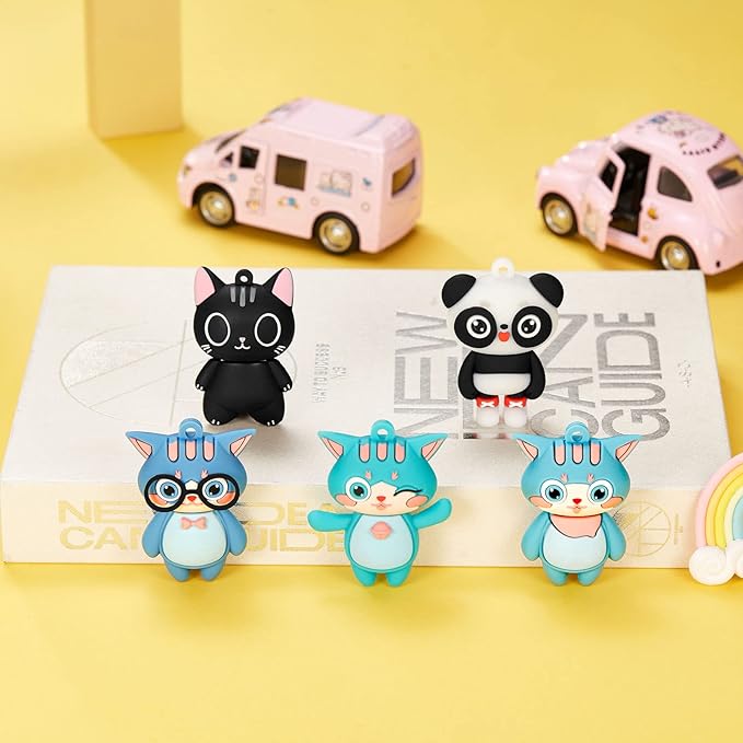 USB Flash Drives,Waterproof Silicone USB2.0 High Speed Thumb Memory Stick Pen Date Storage Pendrive U Disk (32GB,Cyan Cat)