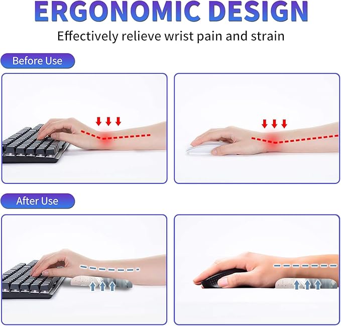 Large Mouse Pad Set, Desk Mat + Elbow Rest Pad + Coaster, Easy Typing Pain Relief, Ergonomic Arm Rest Pad with Memory Foam, Extended Desk Pad Anti-Slip Rubber Base for Home, Cherry Blossom Mount Fuji