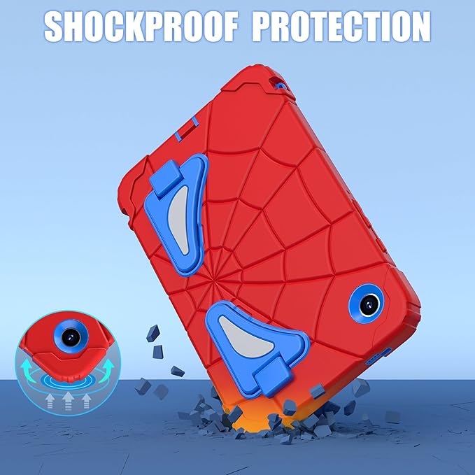 AKABEILA Compatible with Samsung Galaxy Tab A9 8.7 inch(SM-X115N)(2023) Tablet Case，Lightweight Shockproof Rugged Protective Cover with Kickstand for Kids Children Boys Babies Red Blue