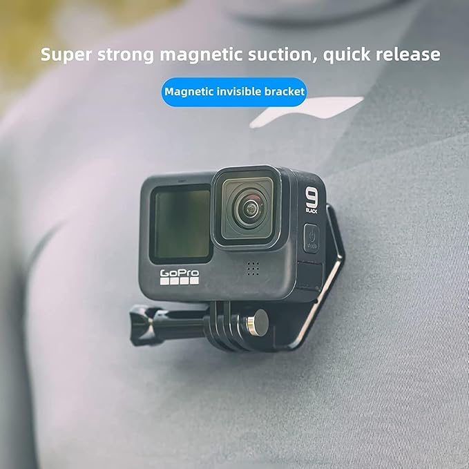 Magnetic Chest Mount for Action Camera with Neck Strap,360° POV Invisible Selfie Necklace Lanyard Mount Compatible with GoPro Hero 13 12 11 10 9, Insta360, DJI Action 6/5 Pro/4/3