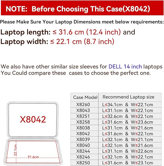 Smatree Hard EVA Protective Sleeve Case Compatible for 14 inch DELL Latitude 7455 Copilot+PC/7450/7400/7410/7420/7440 or 2-in-1 Laptop Notebook Bag (Not Fit with Inspiron 14 Plus 7440!) (X8042)