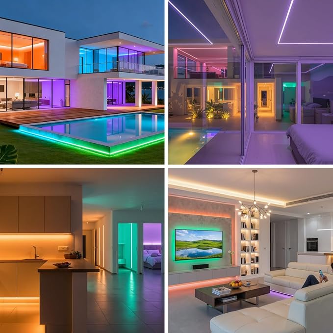 BTF-LIGHTING Highest Density RGBCCT 5 Colors in 1 LED 5050SMD RGB+ Tunable Color Temperature 2700K-6500K 16.4ft 112LEDs/m DC24V Multi-Colored IP65 12mm Width White LED Tape(No Adapter or Controller)