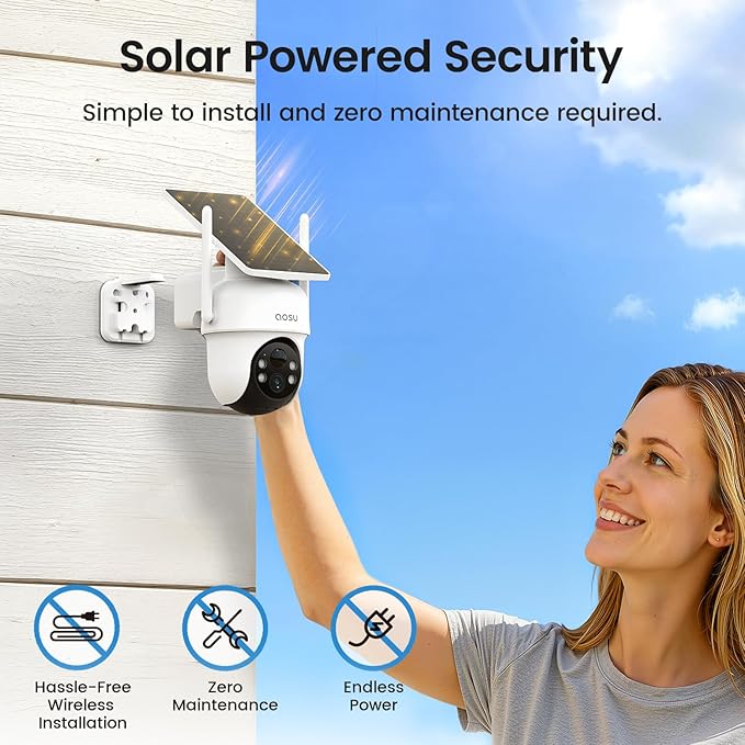 aosu Security Cameras Wireless Outdoor, 6-Cam Kit, No Subscription Required, aosuBase Expandable to 1TB (32GB Built-in), 360° Pan & Tilt, Human Auto Tracking, 5MP Color Night Vision, Easy Setup