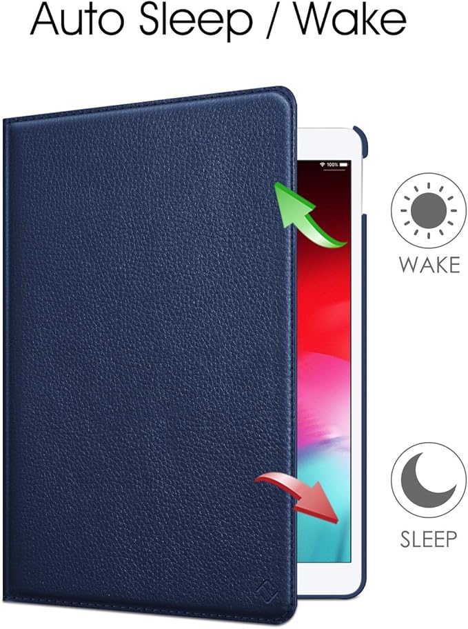 Fintie Rotating Case for iPad Air (3rd Gen) 10.5" 2019 / iPad Pro 10.5" 2017 with Built-in Pencil Holder - 360 Degree Rotating Stand Protective Cover, Auto Sleep/Wake (Navy)