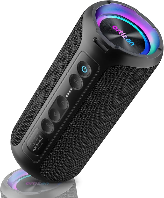 Ortizan Portable Bluetooth Speaker Wireless (2nd Gen), 40W Powerful Sound and Deep Bass, 30 Hours Playtime, IPX7 Waterproof, TWS for 2 Speakers Pairing for Shower, Outdoor - Electronics Gift (Black)