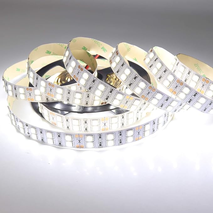 LEDENET® LED Strip Lights Daylight White 6500K SMD 5050 Double Row 600LEDs DC 12V Cold White Dimmable Flexible LED Tape Lights 16.4Ft Non-Waterproof for Bedroom Kitchen Under Cabinet