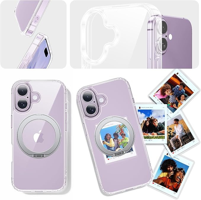 toushion 3 in 1 for iPhone 17 Case Stand |Build in Kickstand,Screen Protector *1 & Camera Lens Protector*1, Not Yellowing, Fits MagSafe, Military-Grade Protection