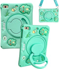 Dteck for iPad 10.9" 10th Generation Case Kids,Cute Cartoon 3D Unique Design Light Rotating Handle Stand Shoulder Strap Soft Silicone Funda Drop Rugged Shockproof Protective Kid-Proof Case,Dinosaur