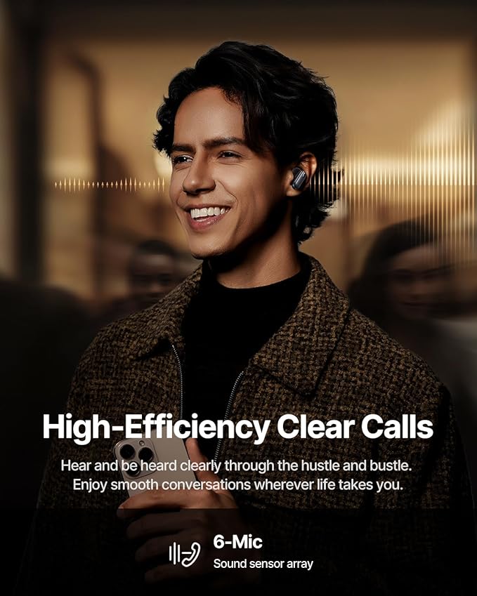 Baseus Inspire XP1 Adaptive Noise Cancelling Earbuds, Sound by Bose, Dolby Audio, Premium Real-Time Adaptive ANC, Adaptive Tuning Sound, Natural Fit Design, 6-Mic Adaptive Clear Calls, 45H Playtime