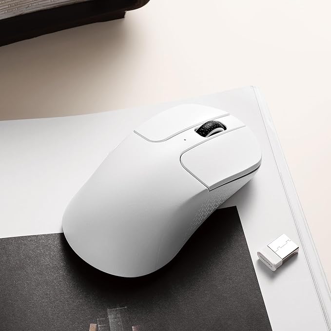 Keychron M3 Mini 4K Wireless Bluetooth 5.1/2.4 GHz/Wired Optical Mouse, Ultra-Lightweight 55g Programmable PixArt 3395 Sensor with up to 26,000 DPI/ 650 IPS for Windows Mac Linux - White