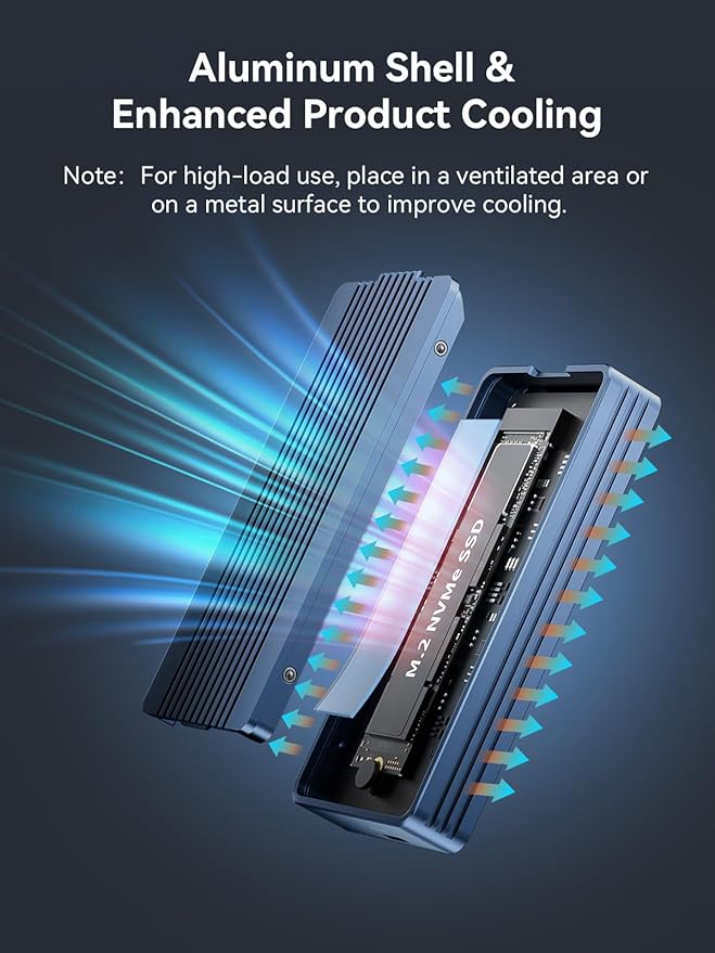 ACASIS 40Gbps M.2 NVMe SSD Enclosure for Thunderbolt 4/3/USB4, with Tool-Free Installation, Aluminum Heat Sink & Noiseless Design, Supports 2280-2230 SSDs for M1/M2 Pro/Max.