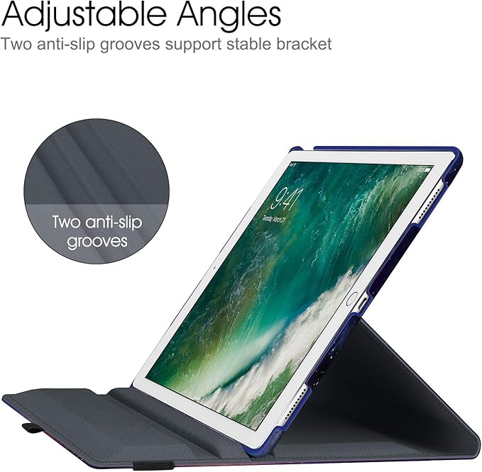 Fintie Rotating Case - 2017/2015 iPad Pro 12.9 inch (Old Model) 1st & 2nd Gen Case, 360 Degree Swiveling Stand Protective Back Cover, Supports Auto Wake/Sleep, Galaxy