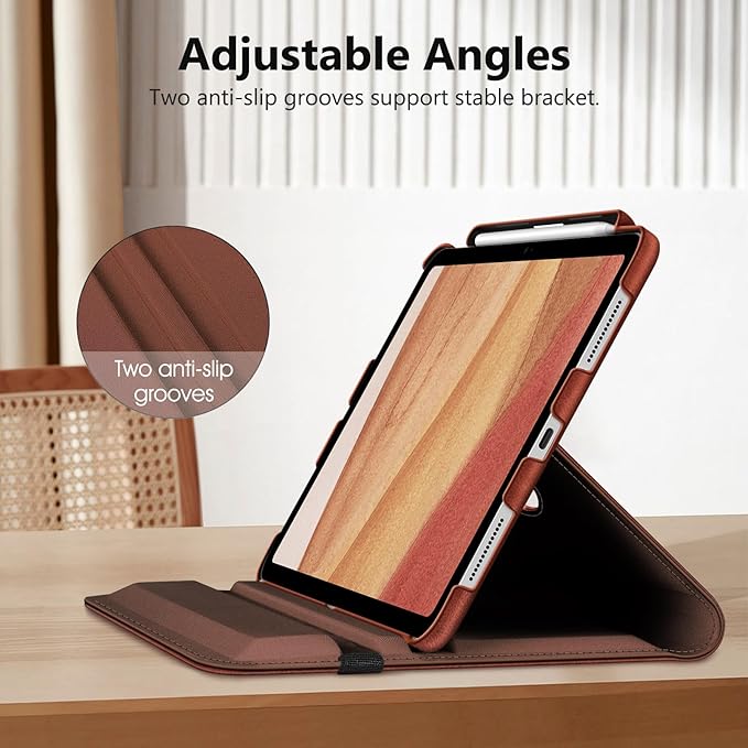 Fintie Rotating Case for iPad Pro 11-inch (M5) 2025 / (M4) 2024 - [Built-in Pencil Holder] 360 Degree Swiveling Smart Stand Protective Cover, Auto Sleep/Wake, Vintage Brown