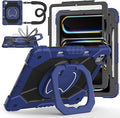 Case for iPad Pro 13 Inch M5 2025/ M4 2024, Ubearkk for iPad Pro 13 Inch case with Screen Protector, 360 Degree Rotating Stand Shoulder Strap Pencil Holder,Military Grade Shockproof, Navy Black
