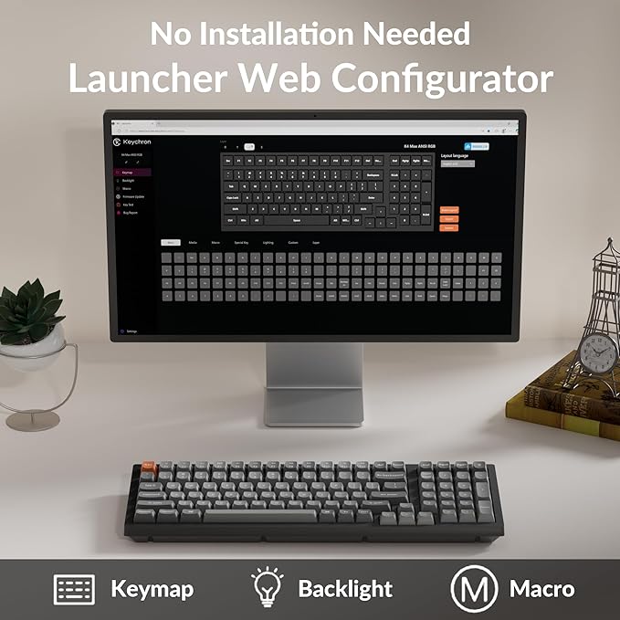 Keychron K4 Max Mechanical Keyboard Wireless with Number Pad, 2.4 GHz/Bluetooth 5.1/Wired Custom Keyboard with 100 Keys, Programmable RGB Backlight Hot-Swappable for Mac Windows Linux