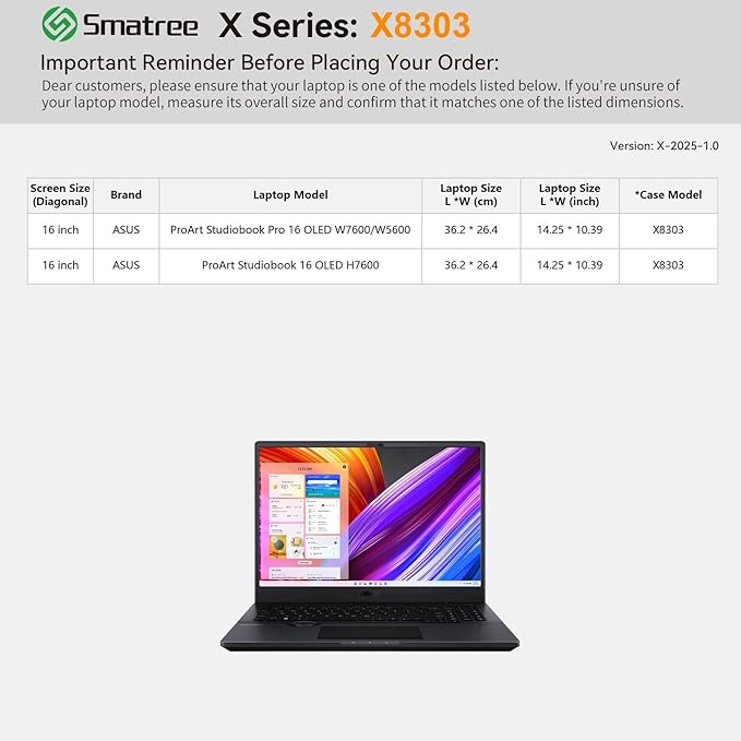Smatree Hard EVA Protective Sleeve Case Compatible for 16 inch ASUS ProArt Studiobook Pro 16 OLED W7600/W5600/H7600 Laptop,Waterproof Hard Case for 16 inch ASUS Laptop,Green(X8303G)
