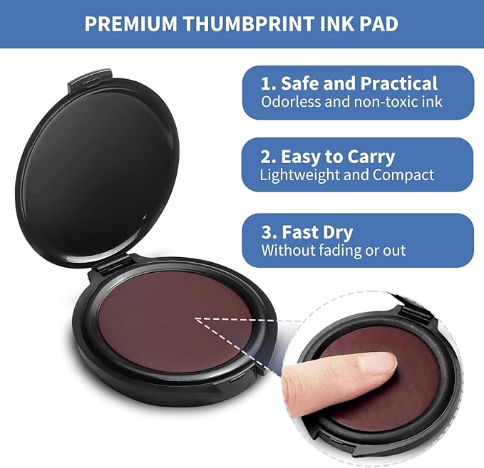 SAYEEC Fingerprint Ink Pad Thumbprint Ink Pad for Office Notary Supplies Identification Security ID Fingerprint Cards Law Enforcement Fingerprint Kit Thumb Print Ink Pad Stamp Pad (Red-4 Pack)