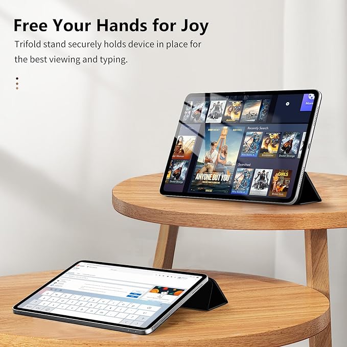 TiMOVO Magnetic Case for iPad Air 11 Inch (M4/M3/M2-2026/2025/2024), iPad Air 5th/4th Generation Case (2022/2020) 10.9 Inch, Smart Folio Magnetic Trifold Stand Cover, Auto Wake/Sleep, Black