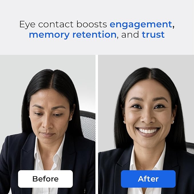iContact Camera ProHello 4K HD Webcam with Eye Contact, Windows Hello Facial Recognition, Noise Cancelling Mics, USB Plug & Play for Mac, PC & Linux, Works with Zoom, Teams, Meet, Video Calls