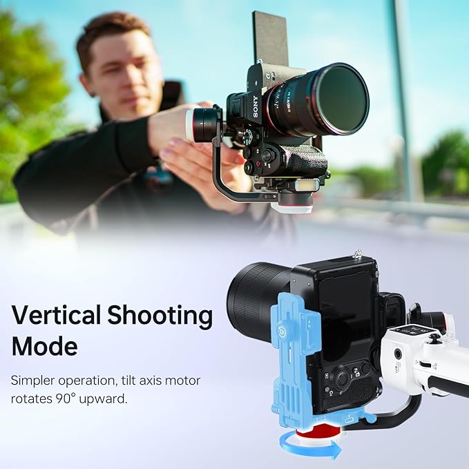 ZHIYUN Crane M3S Combo [Office], 3-Axis Lightweight Camera Gimbal Stabilizer, Bluetooth Control, Fill Light, Phone Clamp and Backpack, Handheld Gimbal for Mirrorless, Smartphone, Action Camera