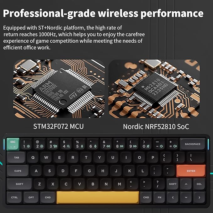 nuphy Air60 V2 Portable Wireless Keyboard 60% Low Profile Mechanical Keyboard Support QMK/VIA Compatible with Windows/mac OS/Linux Supports Bluetooth 5.1/2.4GHz/USB-C Black - Gateron Red Switch