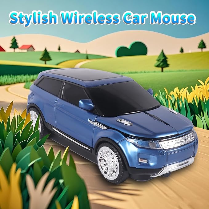 elec Space Wireless Mouse Car Computer Mouse for PC Laptop (Blue)