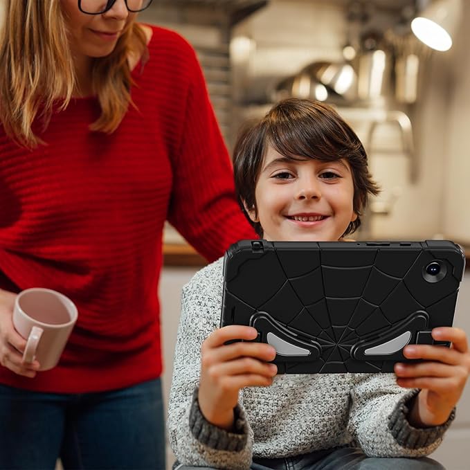 AKABEILA Compatible with Samsung Galaxy Tab A11 2025 8.7 inch Tablet Case，Lightweight Shockproof Rugged Protective Cover with Kickstand for Kids Children Boys Babies Black