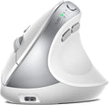 Nulea MD280 Ergonomic Vertical Wireless Mouse - Bluetooth & 2.4G Dual Mode, 4 Adjustable DPI 800/1200/1600/2400, Rechargeable, Silent Clicks, No Lag, 6 Buttons - Perfect for Laptop, Desktop White