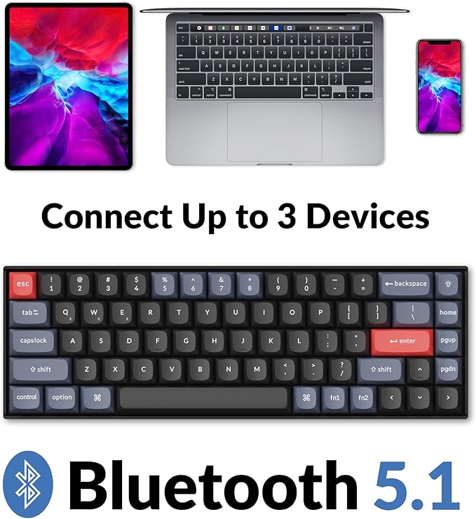 Keychron K6 Pro Wireless Mechanical Keyboard, QMK/Launcher Programmable Macro, Hot-Swappable Brown Switch, 65% Layout RGB Backlit Office Keyboard for Mac Windows Linux