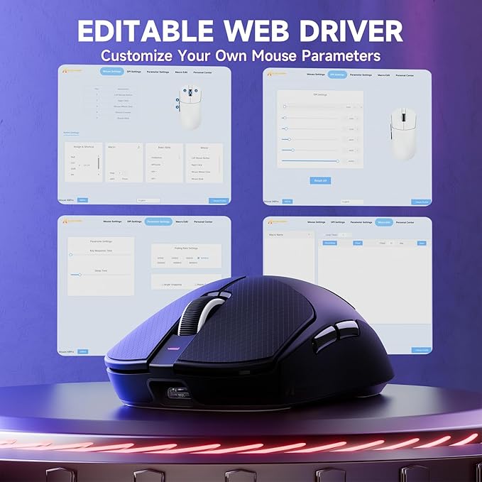 ATTACK SHARK X8 PRO 8K Wireless Gaming Mouse,PAW 3395PRO Sensor,40K DPI,Tri-Mode,55g Ultra-Light,Broadcom 52840 MCU Chip,Programmable Mice with Coiled Cable for PC/MAC/Win-Black&Tape