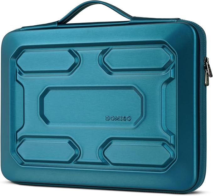 DOMISO 13.3 inch Laptop Sleeve with Handle Shockproof Computer Bag Waterproof EVA Protective Carrying Case for 13-13.3 inch Notebooks/13 MacBook Air/MacBook Pro Retina/Dell XPS 13/HP, Teal