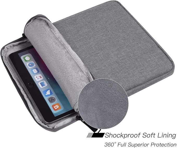 Tablet Sleeve Case for 11" Samsung Galaxy Tab A9+/ Galaxy Tab S6 Lite, iPad Air M4 M3, Pro 11 M5,iPad 9/8/7 10.2 Bag, Light Grey