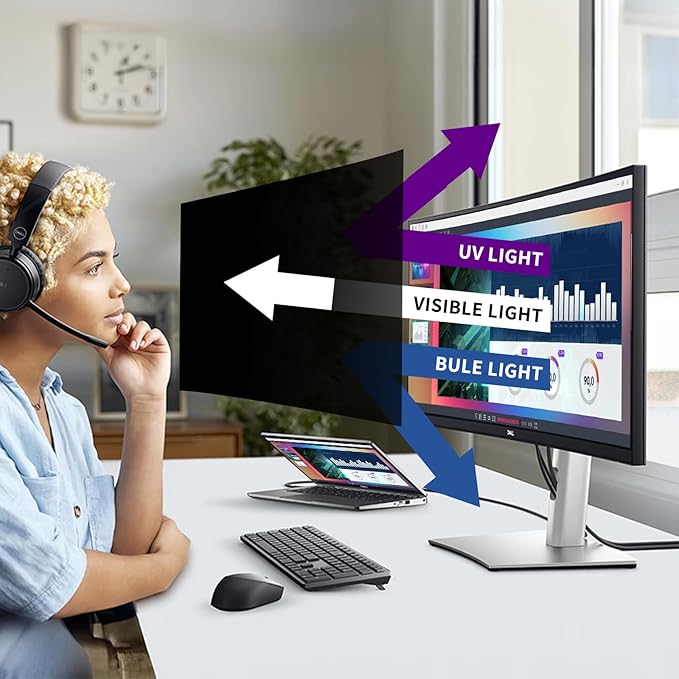 34 Inch Privacy Screen Filter for 21:9 Ultrawide Curved Monitor | Privacy Shield | Anti-Glare | Anti-Blue light Protector | Eye Protection | Computer Security Private Filter