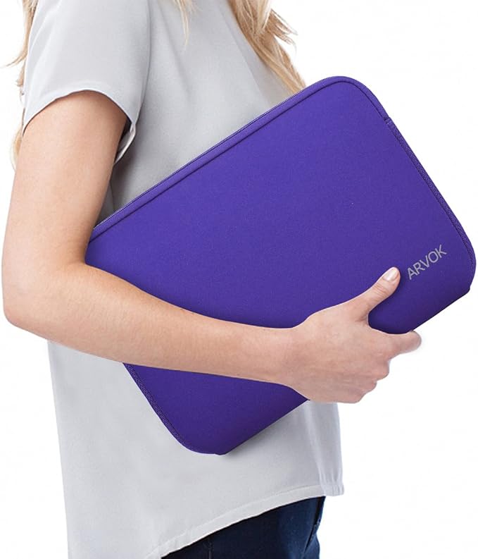 ARVOK Laptop Sleeve Ultra-Thin Case Water-Resistant Notebook Computer Pocket Tablet Briefcase Carrying Bag/Pouch Skin Cover for HP/Dell/Lenovo/Asus/Acer,Purple,15inch
