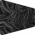 Extra Large Gaming Mouse Pad 31.5 x 11.8 in, Waterproof Mousepad with Stitched Edges, Premium Microfiber Cloth Surface, Non-Slip Base Keyboard Desk Mat for Home Office Gaming, Black White Lines