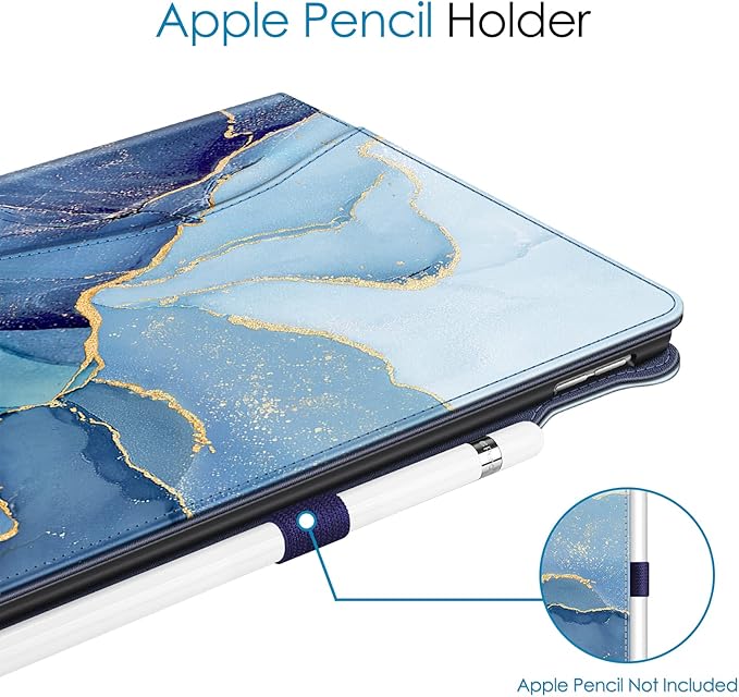 Fintie Case for iPad Air (3rd Gen) 10.5" 2019 / iPad Pro 10.5" 2017- [Sleek Shield] Premium PU Leather Slim Fit Multi Angle Stand Cover with Pocket, Pencil Holder, Auto Wake/Sleep, Ocean Marble