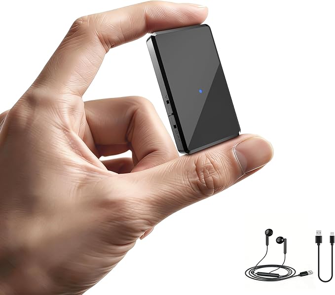 AI Voice Recorder - 3072Kbps Crystal Clear Audio Recording Device with AI Triple Noise Reduction, One-Key Voice Activated Recorder for Meetings, Lectures and Interviews, Type-C(Black