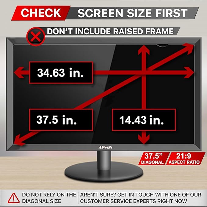 37.5 Inch Privacy Screen Filter for 21:9 Curved Ultrawide Monitor | Privacy Shield | Anti Glare | Anti-Blue Light | Eye Protection | Anti Spy | Computer Security Private Filter Protector