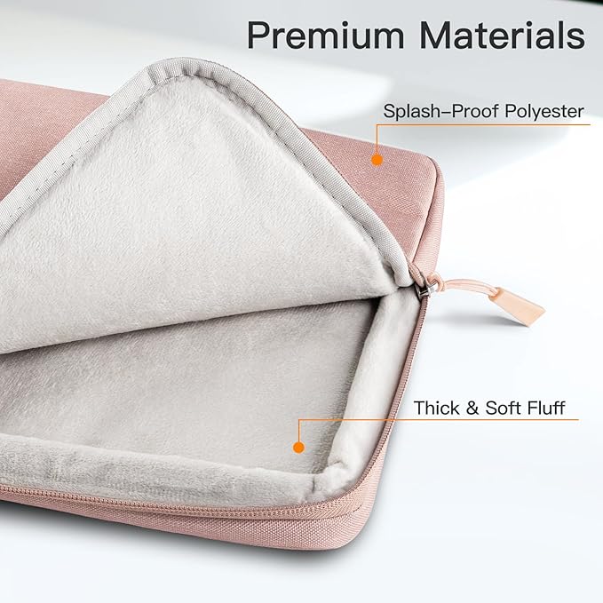 JETech Laptop Sleeve for 15-Inch Notebook, Compatible with MacBook Air 15-Inch M5-M2, MacBook Pro 16-Inch M5-M1, Waterproof Shockproof Case with Accessory Pocket Bag (Rose Gold)