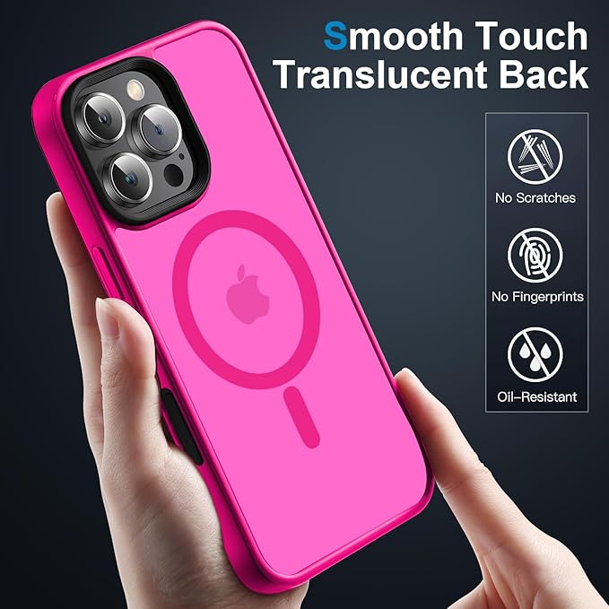 Strong Magnetic for iPhone 16 Pro Max case [10Ft Military-Grade Protection] Compatible with fit MagSafe Shockproof Slim Thin Cover case for iPhone 16 Pro Max 6.9 inch, Pink